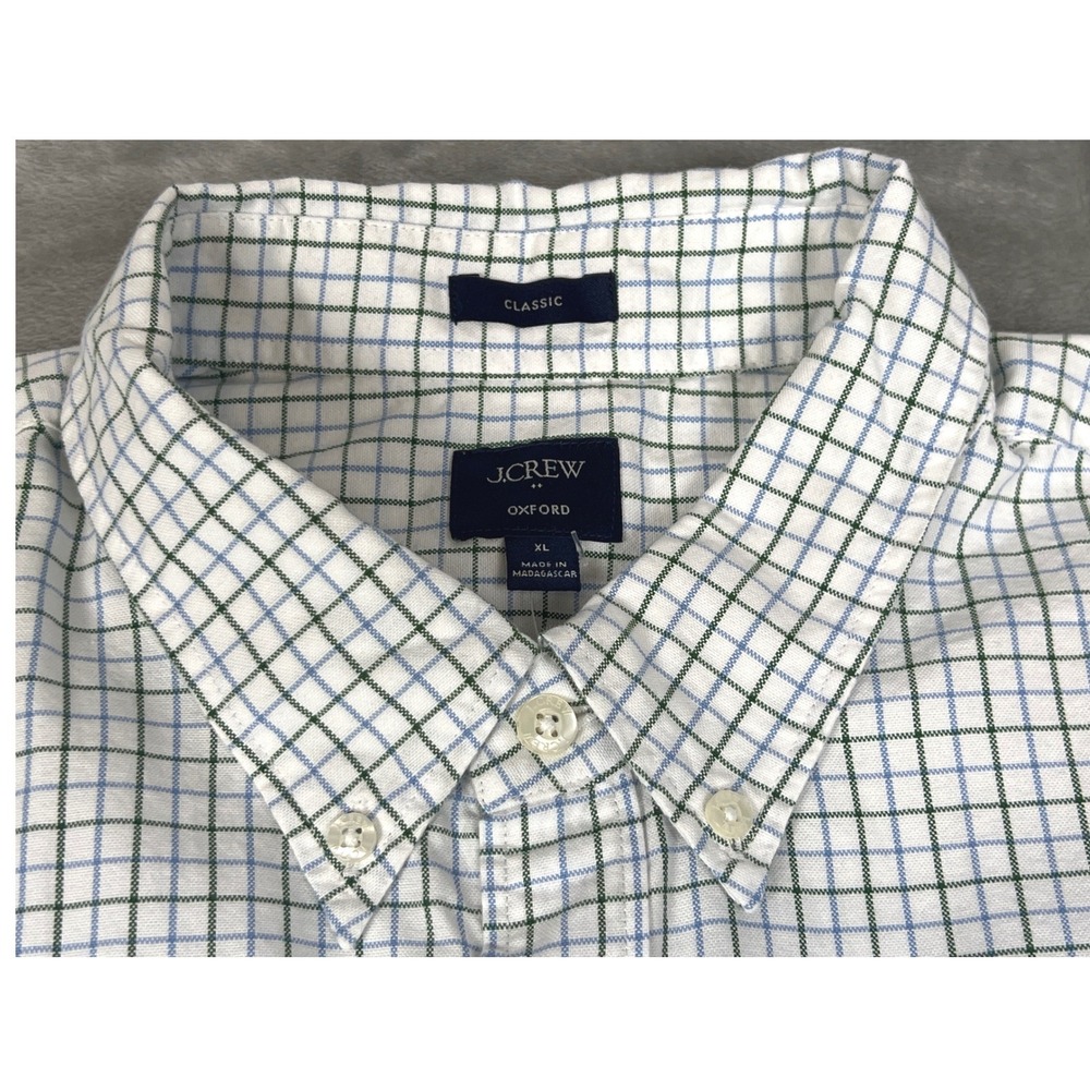 J Crew Mens XL Oxford Shirt NWT Tattersall Plaid Cotton Classic Preppy Ivy Dress